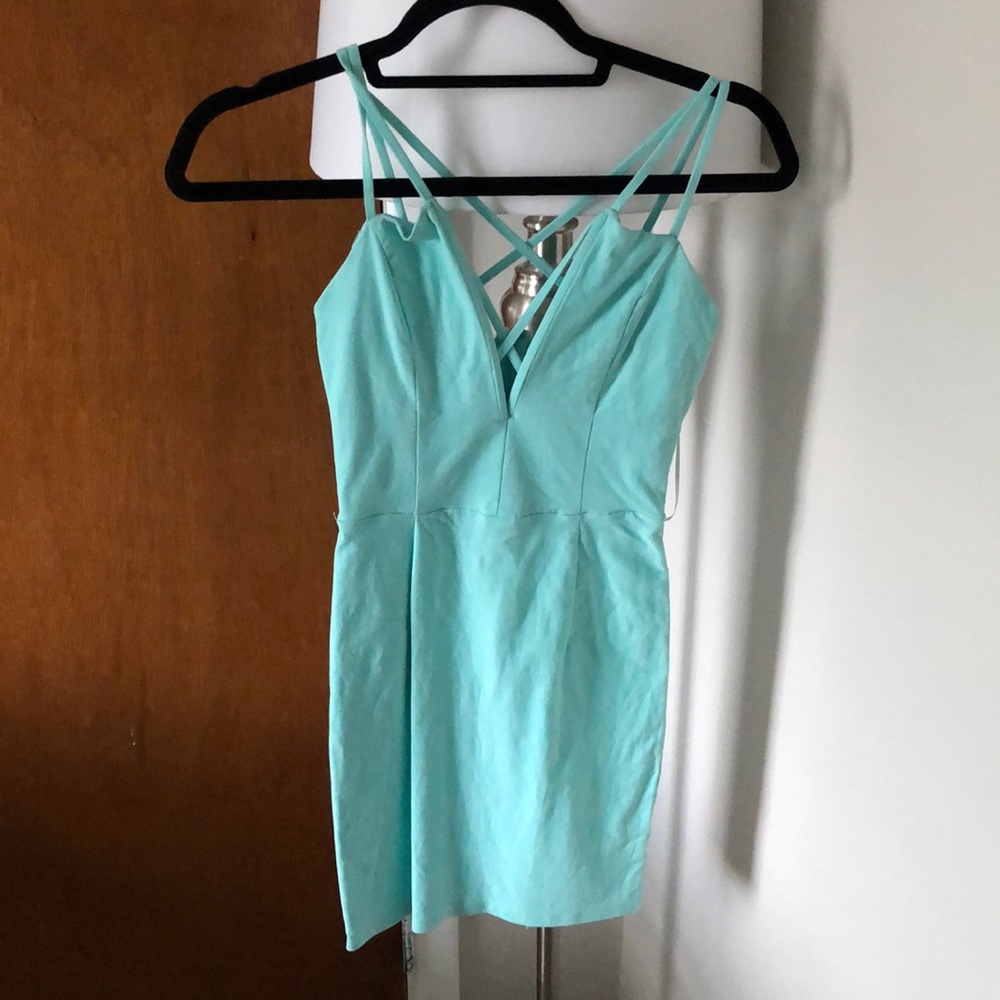 Aqua mini dress